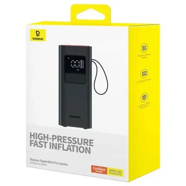 پمپ باد و چراغ قوه بی‌سیم شارژی ۴۰۰۰ میلی‌آمپر ساعتی بیسوس مدل Baseus BS-CG016 SuperMini Pro — تصویر ۸