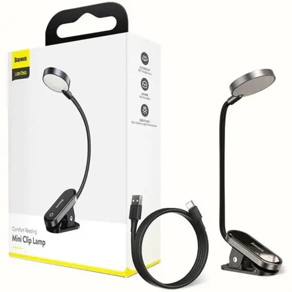چراغ مطالعه گیره ای بیسوس مدل Baseus Comfort Reading Mini Clip Lamp — تصویر ۶