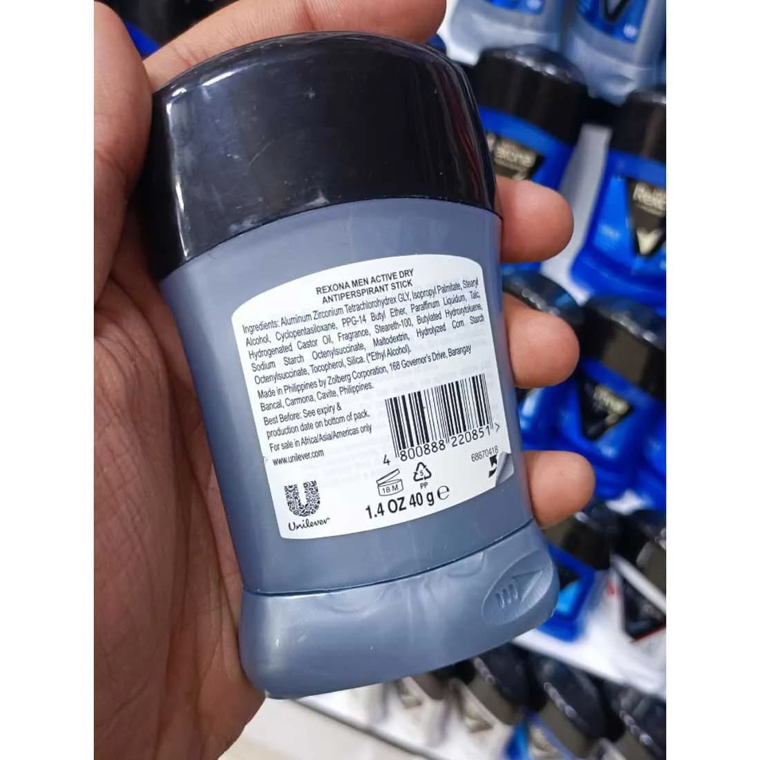 استیک ضد تعریق مردانه رکسونا مدل Active Dry حجم 40 گرم — تصویر ۳