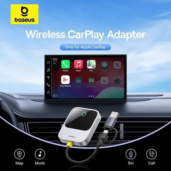 دانگل بیسیم کارپلی بیسوس مدل Baseus PrimeTrip Wireless CarPlay Adapter BS-CG027 — تصویر ۶