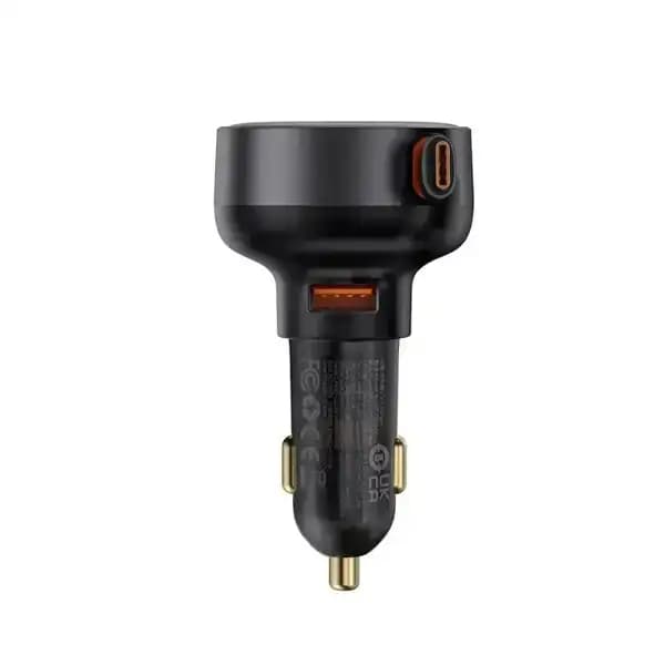 شارژر فندکی 60 وات بیسوس مدل Baseus Enjoyment Pro Car Charger U+Retractable Type-C — تصویر ۴