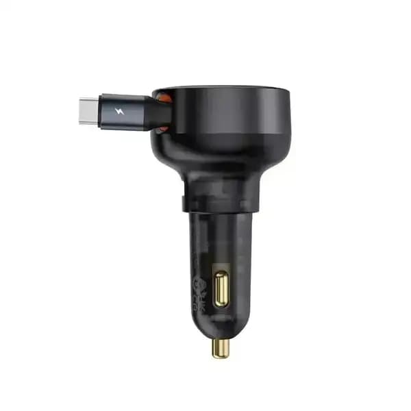 شارژر فندکی 60 وات بیسوس مدل Baseus Enjoyment Pro Car Charger U+Retractable Type-C — تصویر ۵