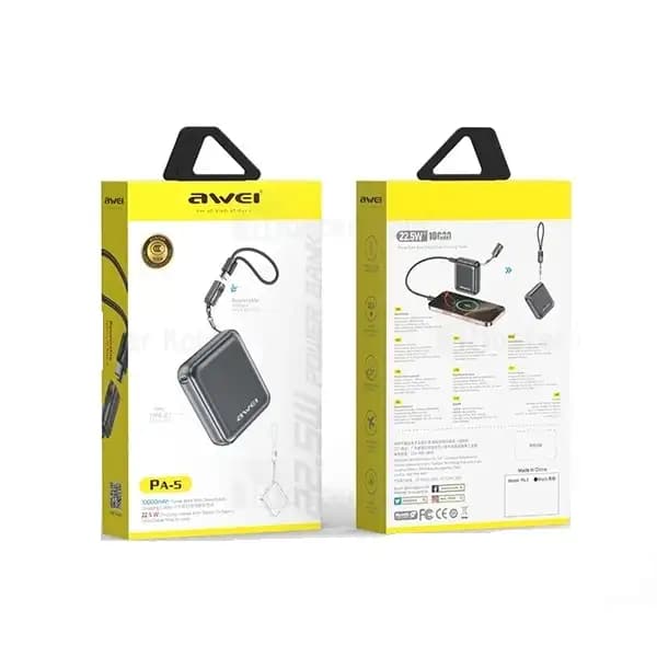 پاوربانک 10000 هزار 22.5 وات اوی مدل Awei PA-5 — تصویر ۳