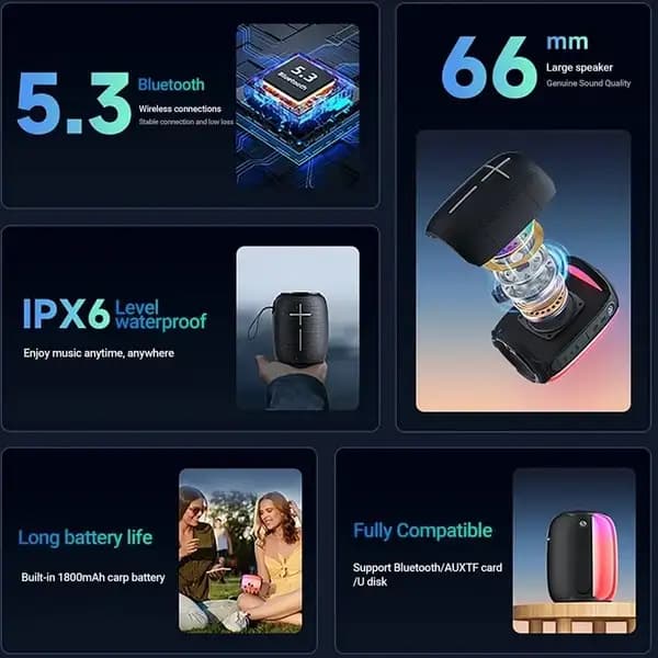 اسپیکر بلوتوث قابل حمل اوی مدل Awei Y525 Portable TWS Wireless Speaker — تصویر ۳
