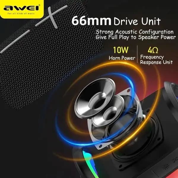 اسپیکر بلوتوث قابل حمل اوی مدل Awei Y525 Portable TWS Wireless Speaker — تصویر ۵