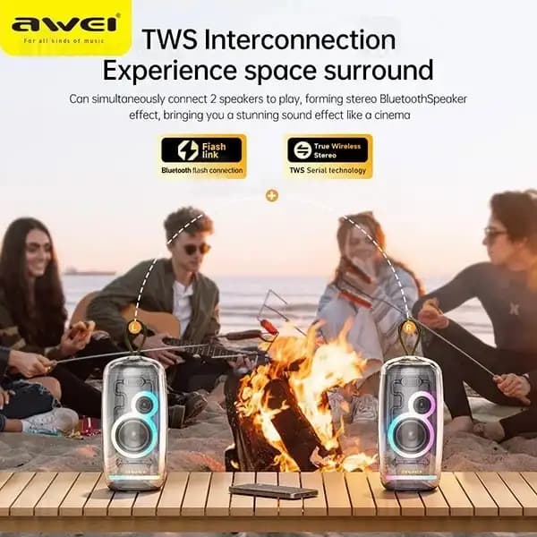 اسپیکر قابل حمل بی‌سیم اوی مدل Awei KA32 20W Portable Bluetooth Speaker — تصویر ۴