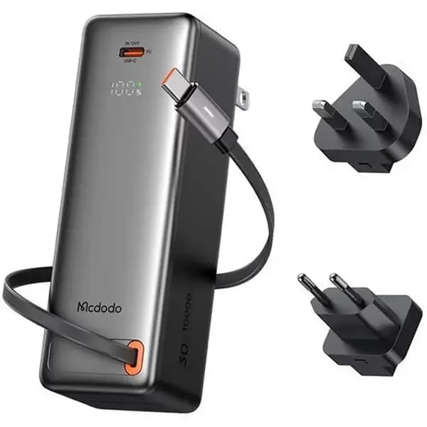 پاوربانک ۱۰۰۰۰ هزار و شارژر دیواری ۳۰ وات مک دودو مدل Mcdodo FreeGo 3-in-1 10000mAh 30W MC-3181 — تصویر ۲