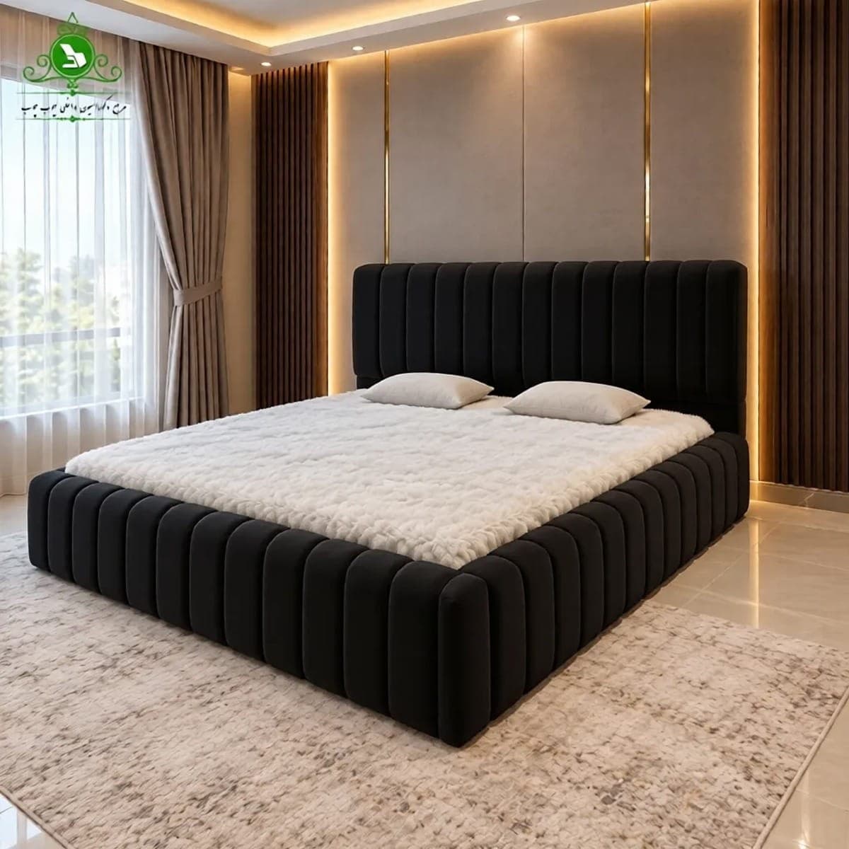 تخت خواب دو نفره چستر مدل موازی لمسه بدون تشک مبلمان فرنا مدل 1144203 — تصویر ۲
