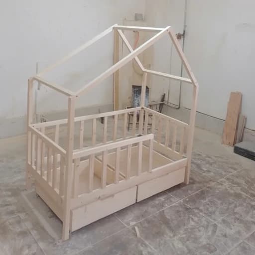 تخت کودک مدل کلبه ای مبلمان فرنا مدل 1144191