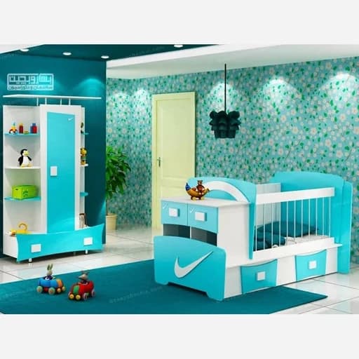 تخت کودک ونوجوان همراه با کمد لباس F810 مبلمان فرنا مدل 1144159