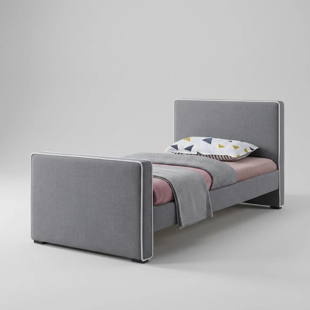 تخت خواب دخترانه پارچه ای رامش مبلمان فرنا مدل 1144117 — تصویر ۲