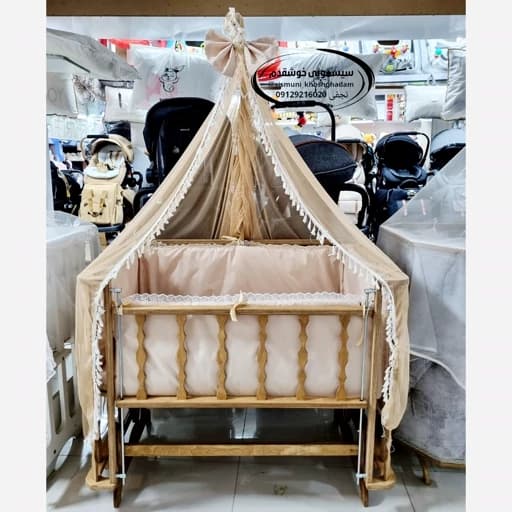 گهواره مدل فرشته سایز 120 بزرگ، گهواره کنارمادر ، تخت نوزاد مبلمان فرنا مدل 1144059