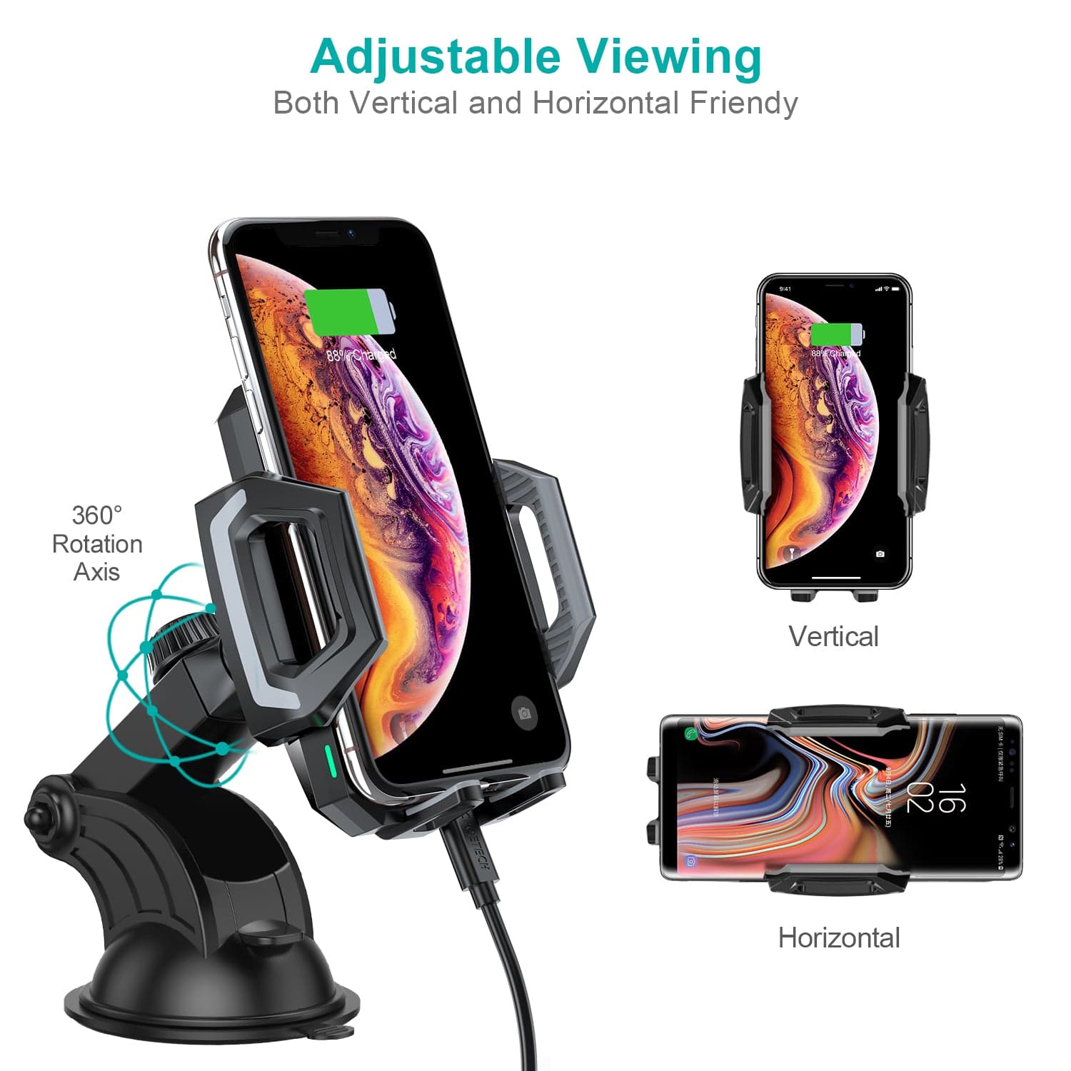 هولدر وایرلس CHOETECH چویتِک 10 وات شارژ سریع مدل T521-S — تصویر ۳