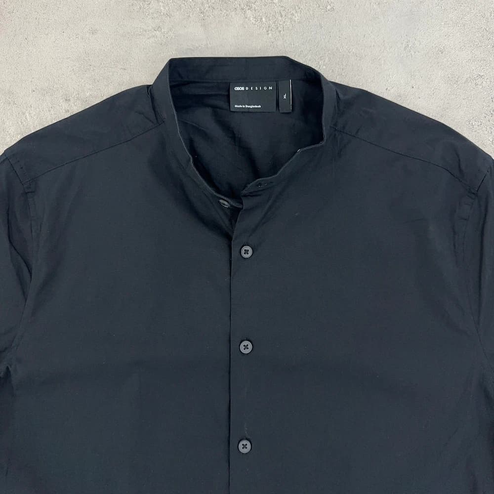 پیراهن مردانه مشکی ASOS یقه دیپلمات XL (L ایران) — تصویر ۳
