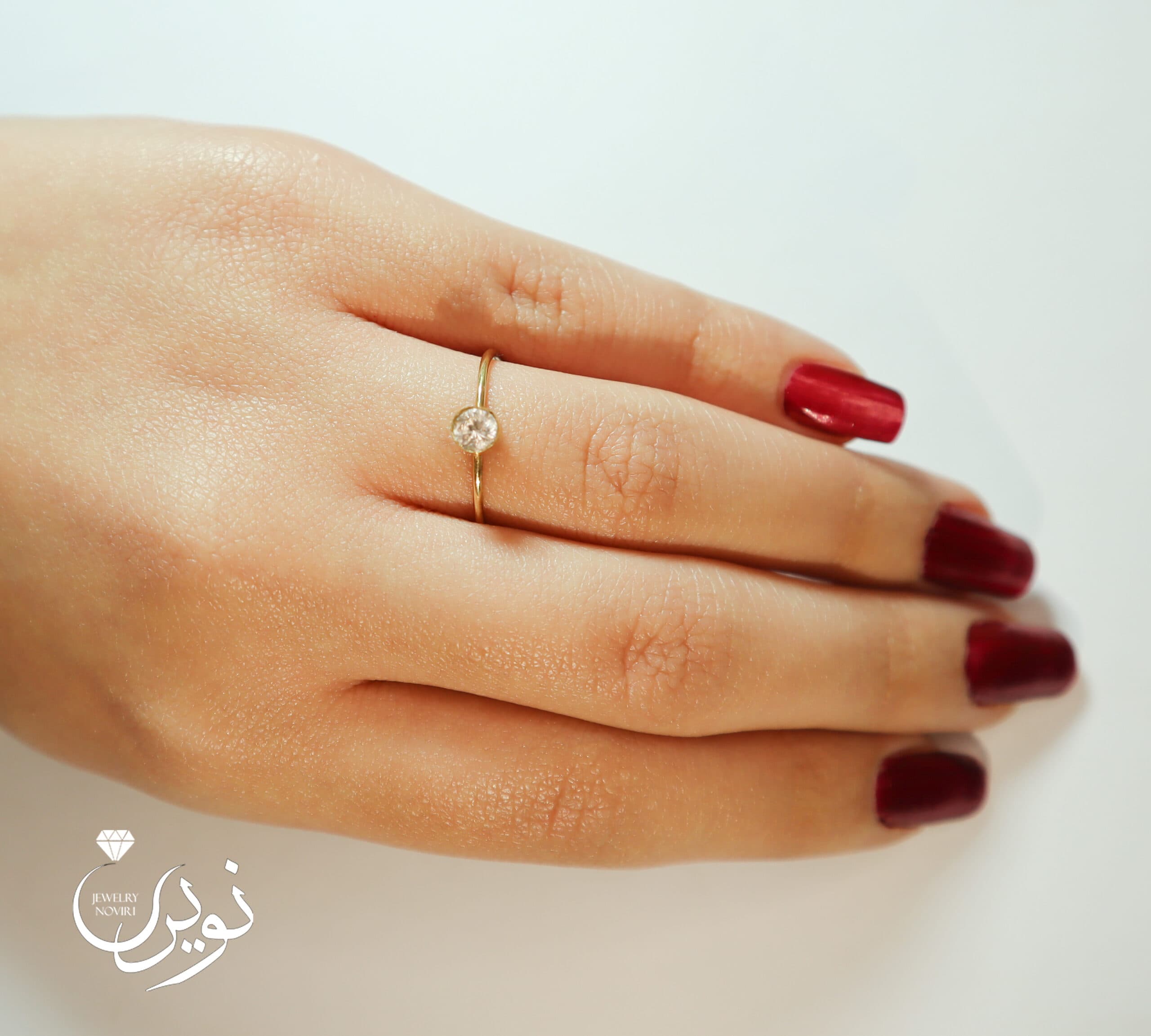 انگشتر طلا تک نگین R026