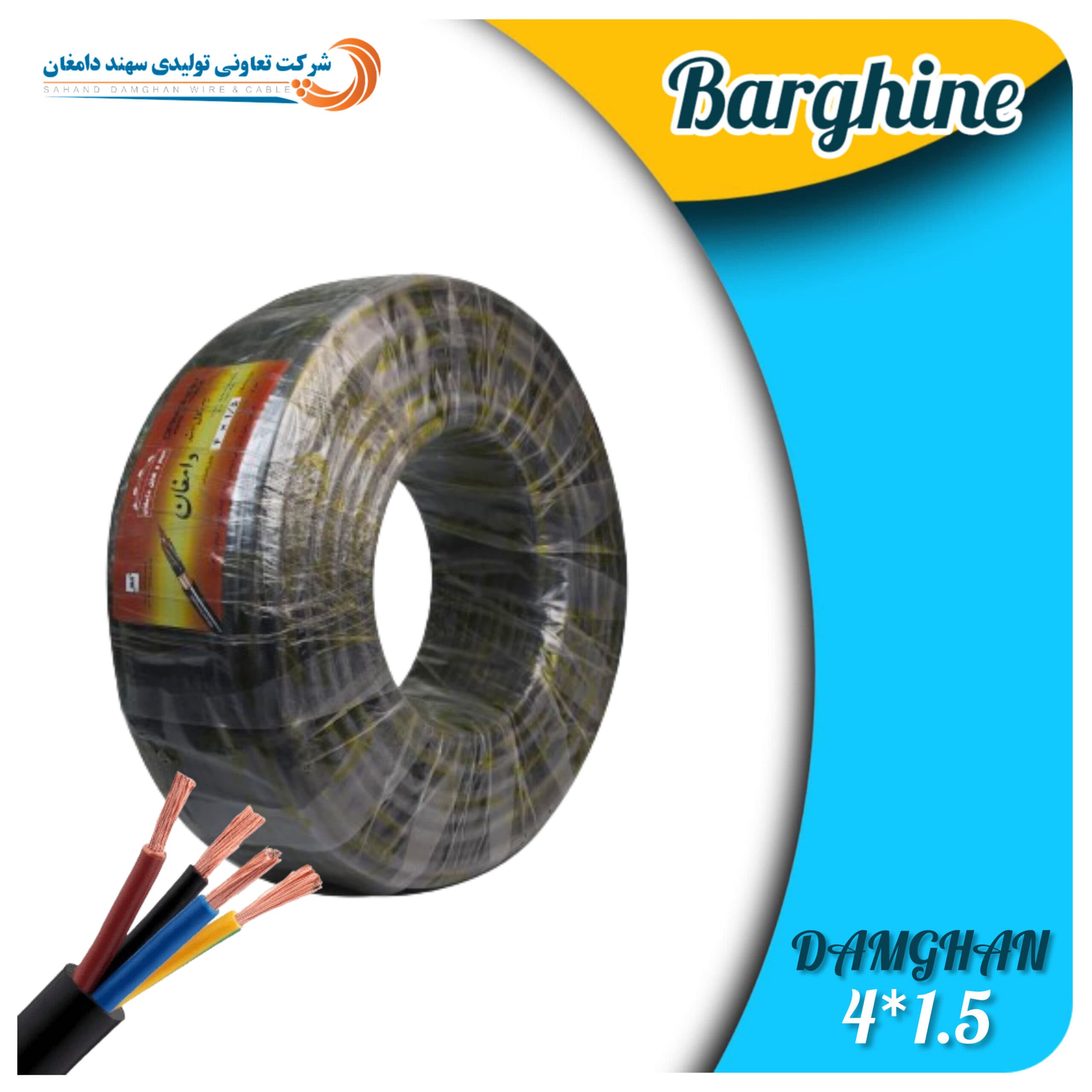 کابل 1/۵*4 افشان دامغان