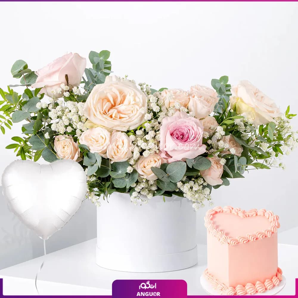 باکس گل رز و کیک