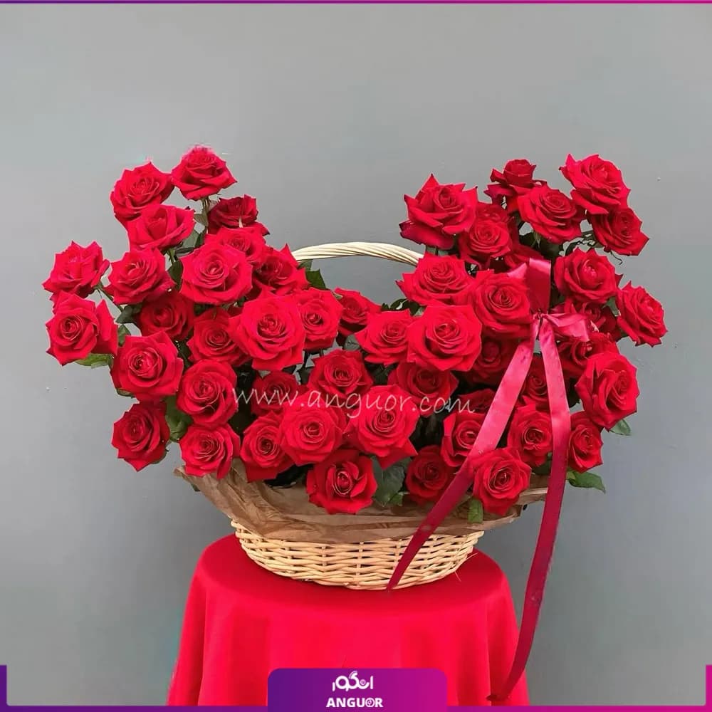 سبد گل رز قرمز (49 شاخه)