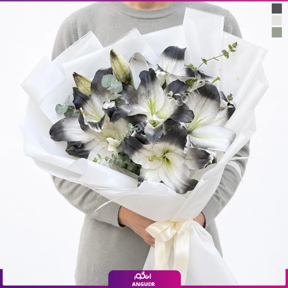دسته گل لیلیوم مشکی