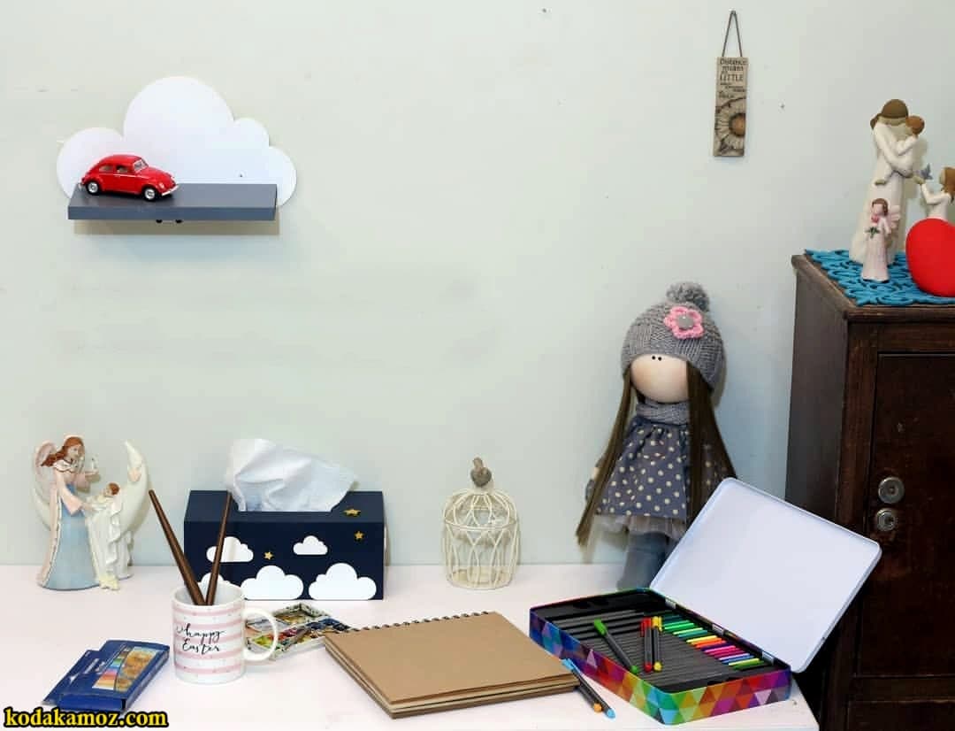 شلف چوبی دیواری کودکانه طرح ابر koala accessories — تصویر ۲