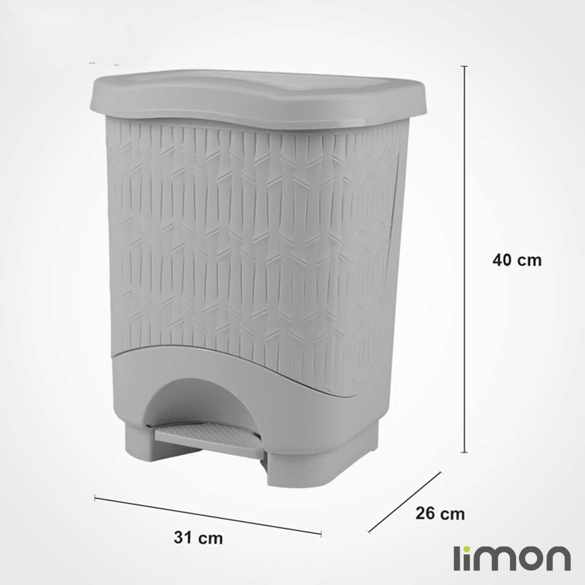 سطل پدالی ۱۸ لیتر چهارگوش بامبو لیمون — تصویر ۳