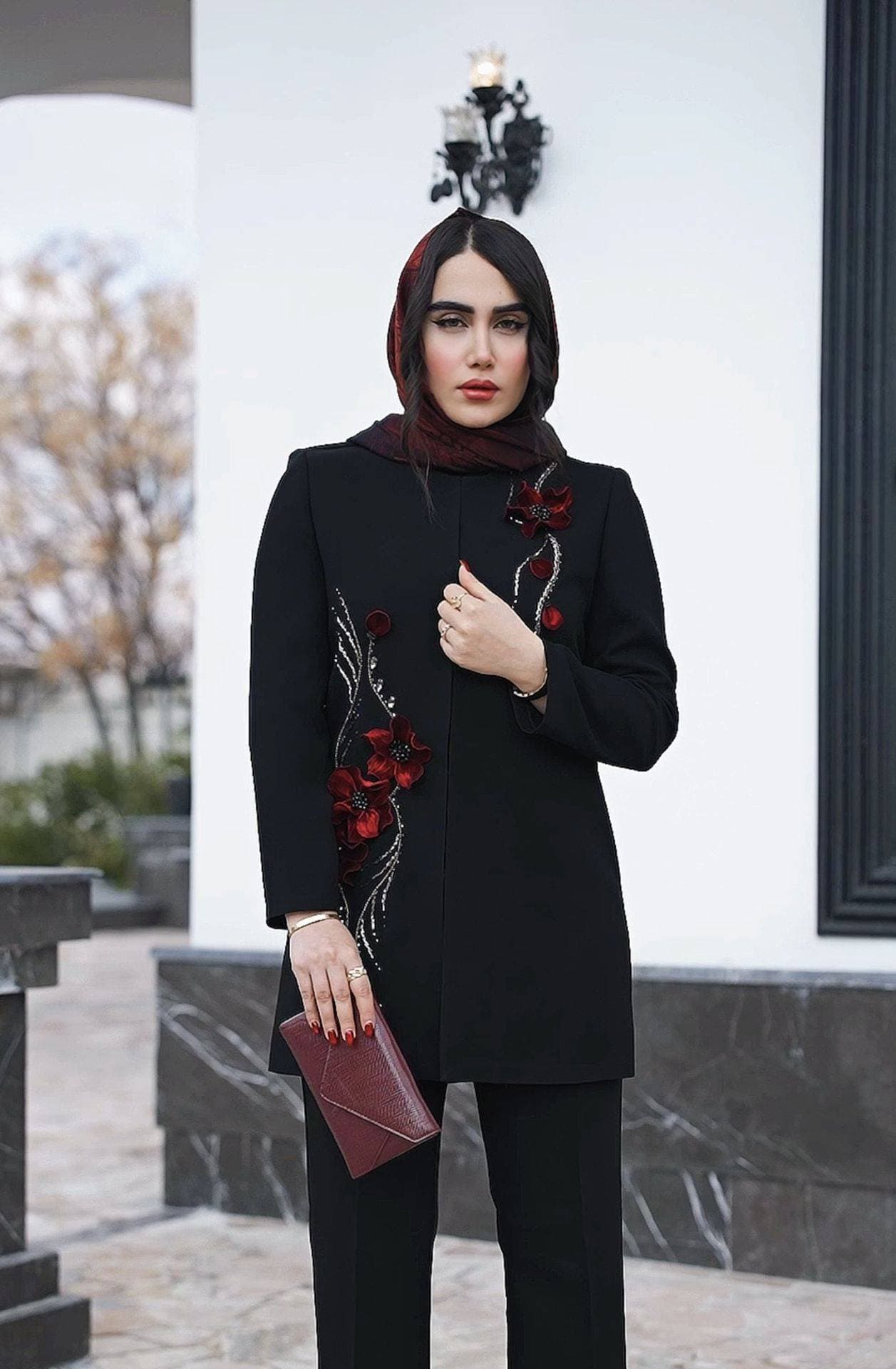 کت کرپ مجلسی مشکی ترلان_کد3018