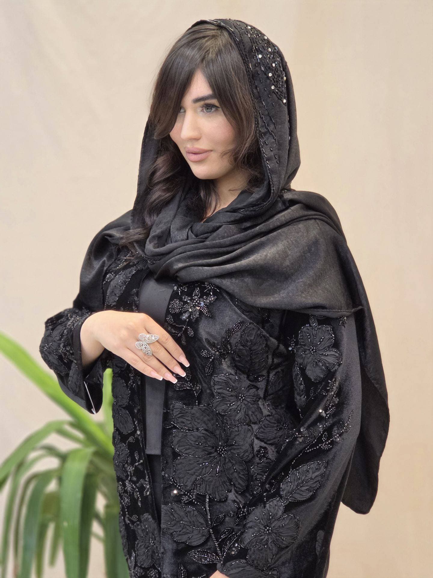کت کرپ مجلسی گل برجسته_کد2092 — تصویر ۳