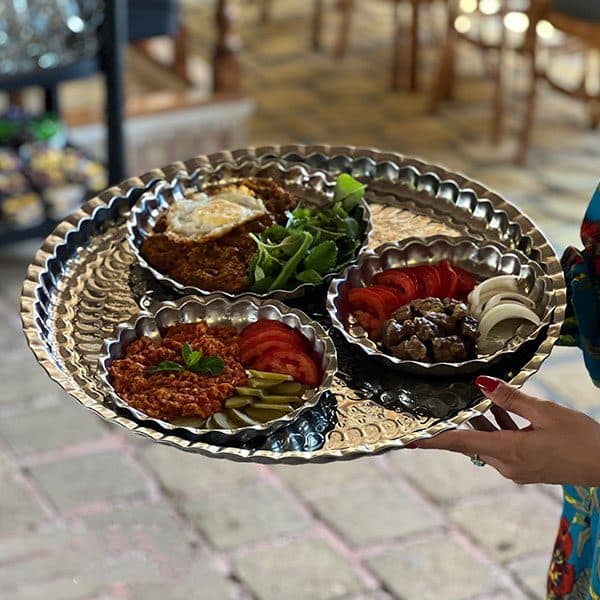 سینی استیل انگشتی طرح دار سایز ۶۰