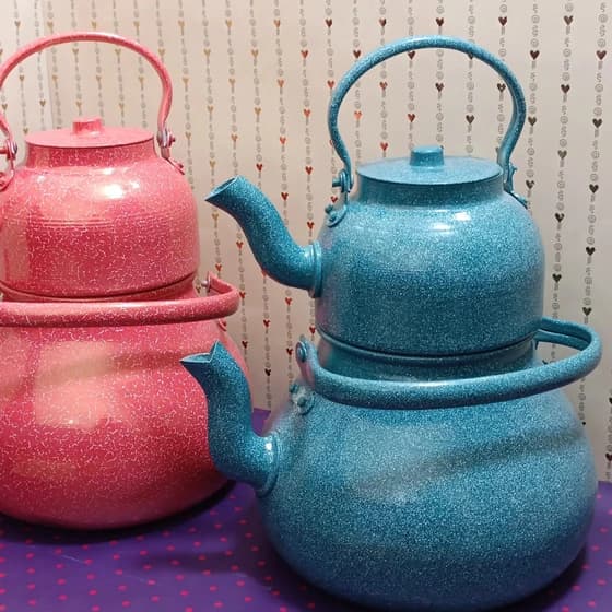 کتری قوری روحی رنگی سایز بزرگ — تصویر ۳
