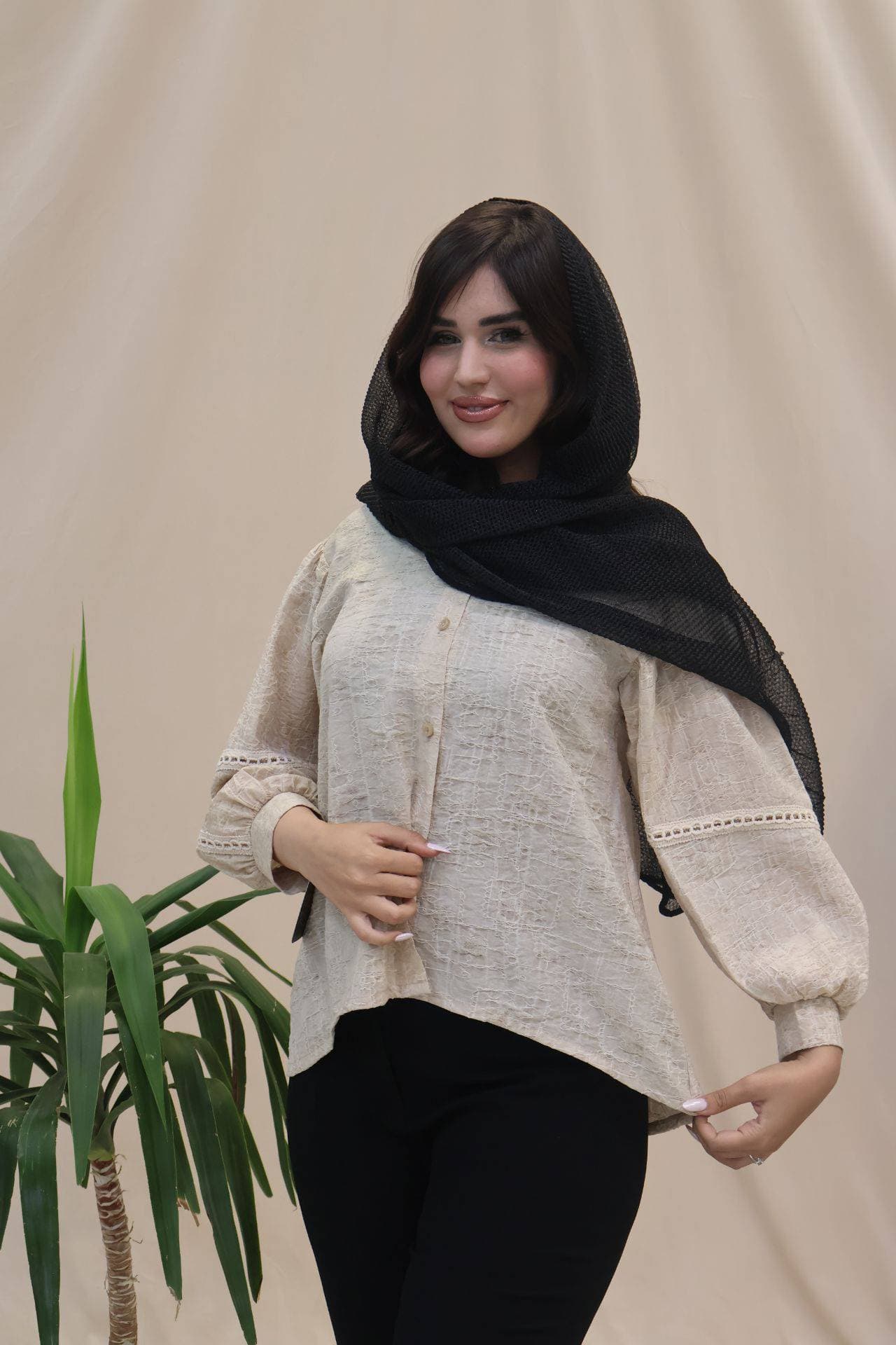 شومیز لنین آبی روشن اسکار_کد2067 — تصویر ۴