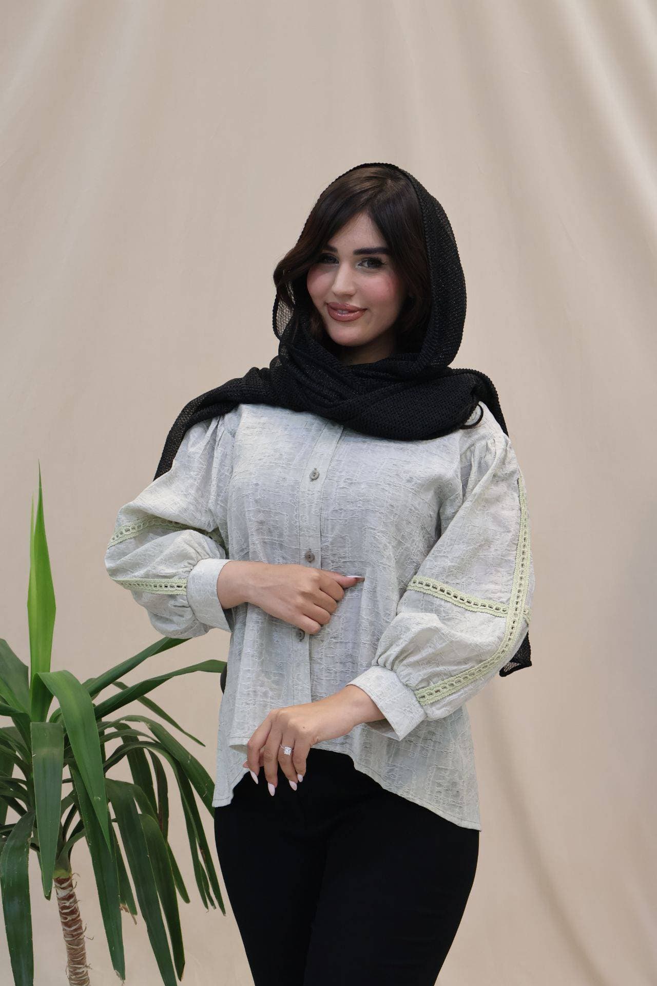 شومیز لنین آبی روشن اسکار_کد2067 — تصویر ۲