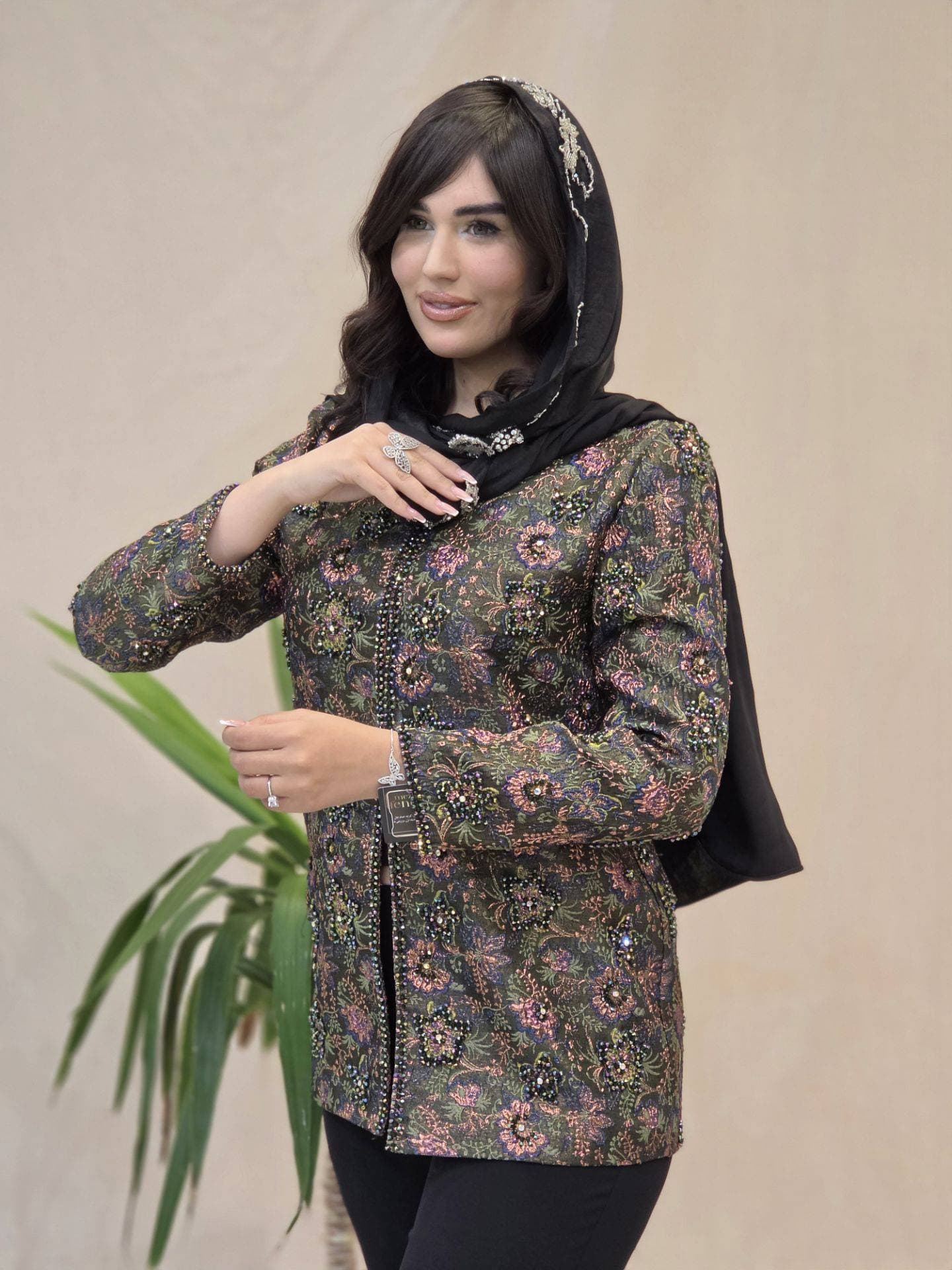 کت مجلسی ژاکارد مدل شکوفه-کد2044