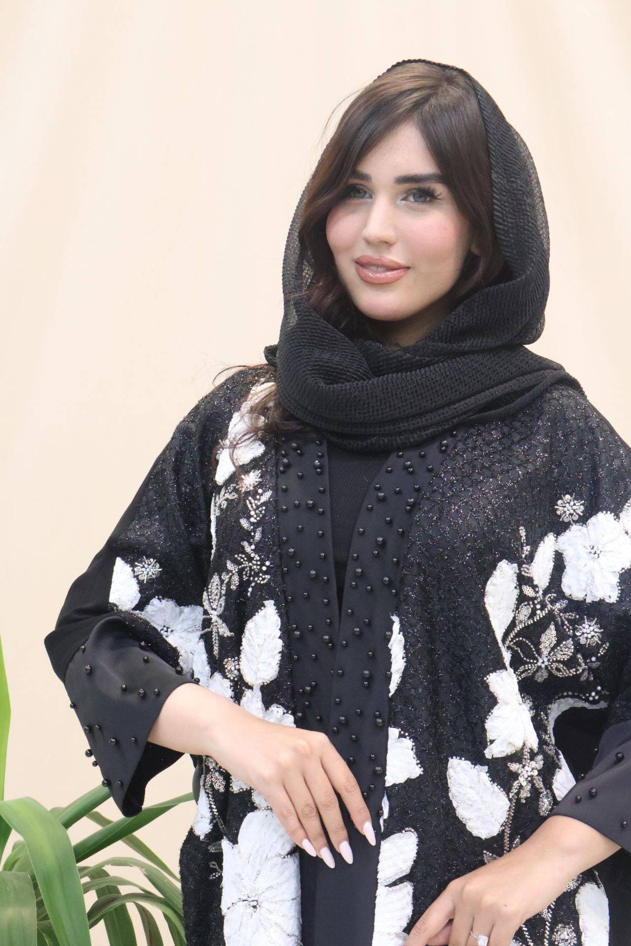 عبا مجلسی اماراتی گل برجسته کد:1064 — تصویر ۲