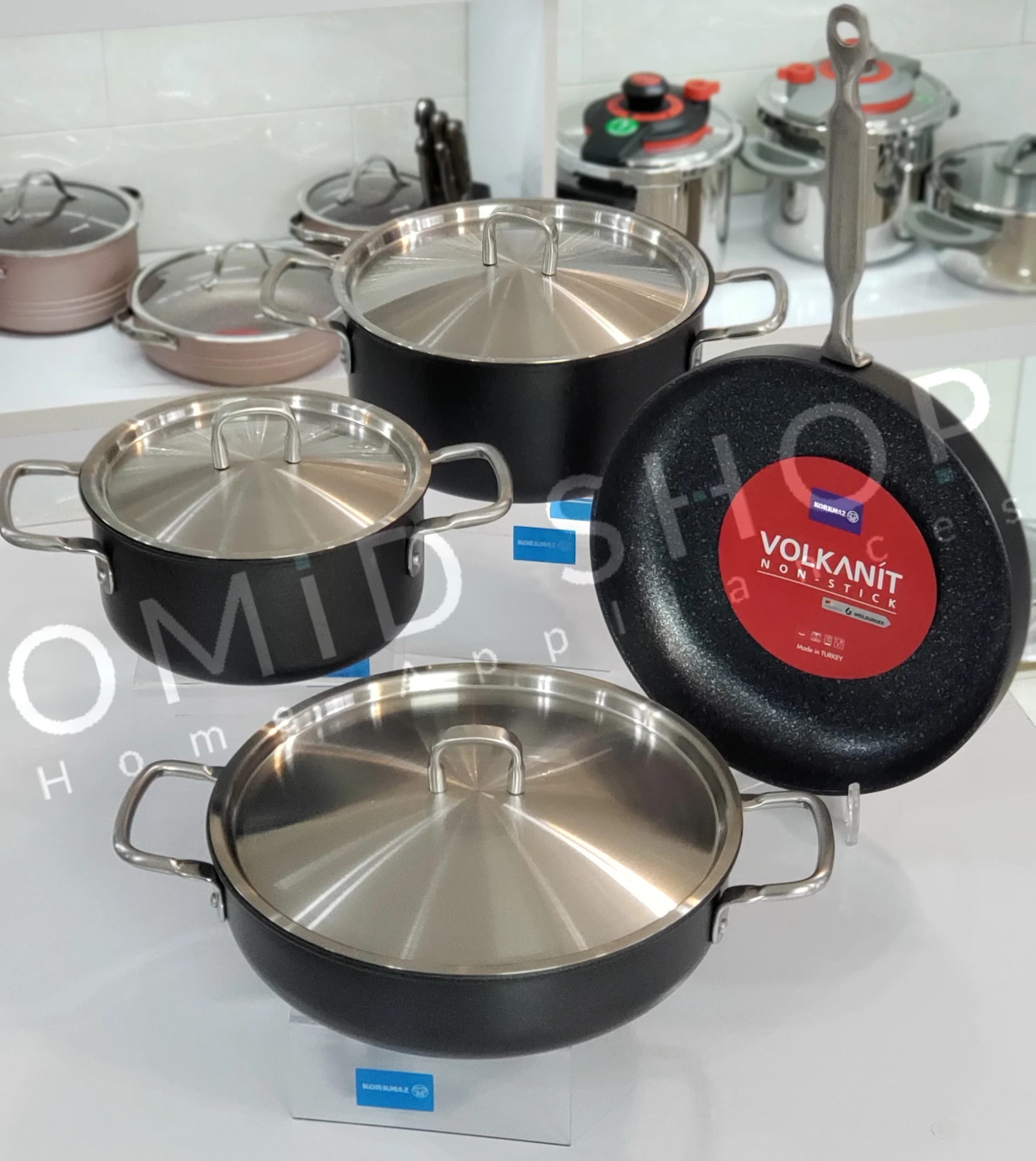 سرویس قابلمه 7 پارچه گرانیتی کرکماز مدل دوریا A2960 ا KORKMAZ Doria 7 Piece Cookware Set A2960 — تصویر ۳