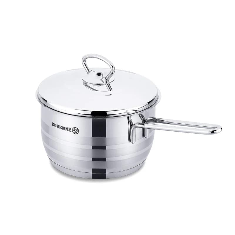 شیرجوش درپوش دار کرکماز کد A1892 مدل آسترا ا KORKMAZ Astra 16×10 cm Sauce Pot with Lid Model A1892