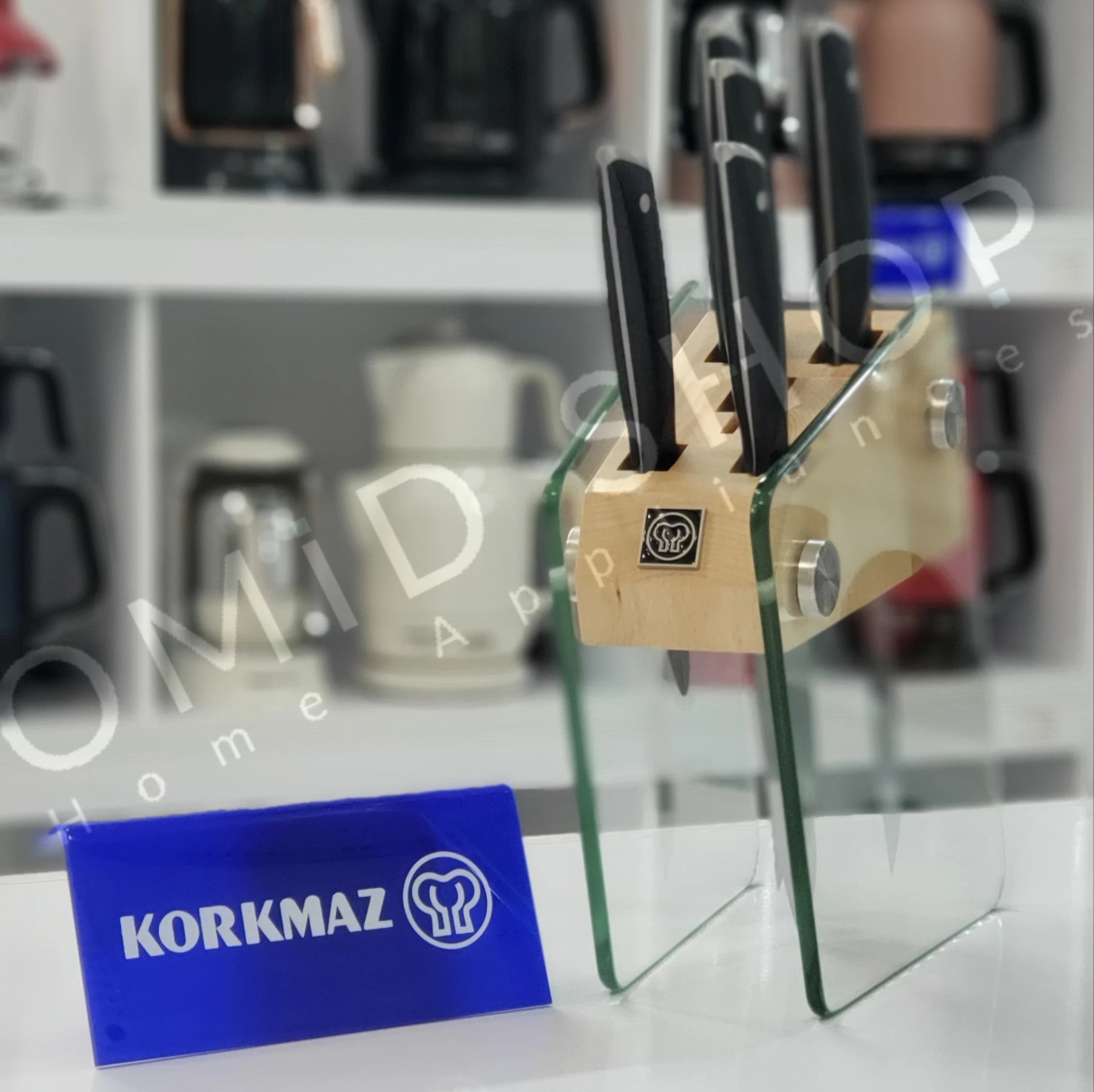 سرویس چاقو آشپزخانه 6 پارچه کرکماز مدل A685 ا Korkmaz Vetra Glass Stand Knife Set A685 — تصویر ۲