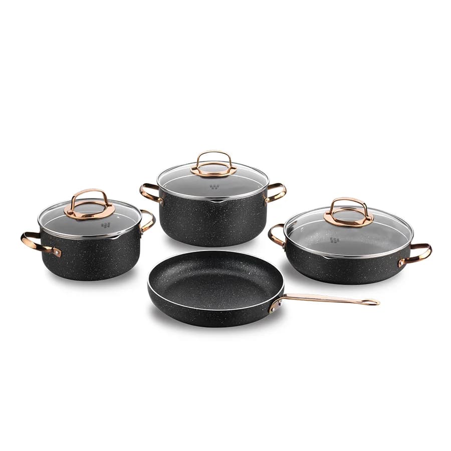 سرویس قابلمه 7 پارچه گرانیتی کرکماز مدل گلکسی A1372 ا KORKMAZ Galaxy A1372 Cookware Set