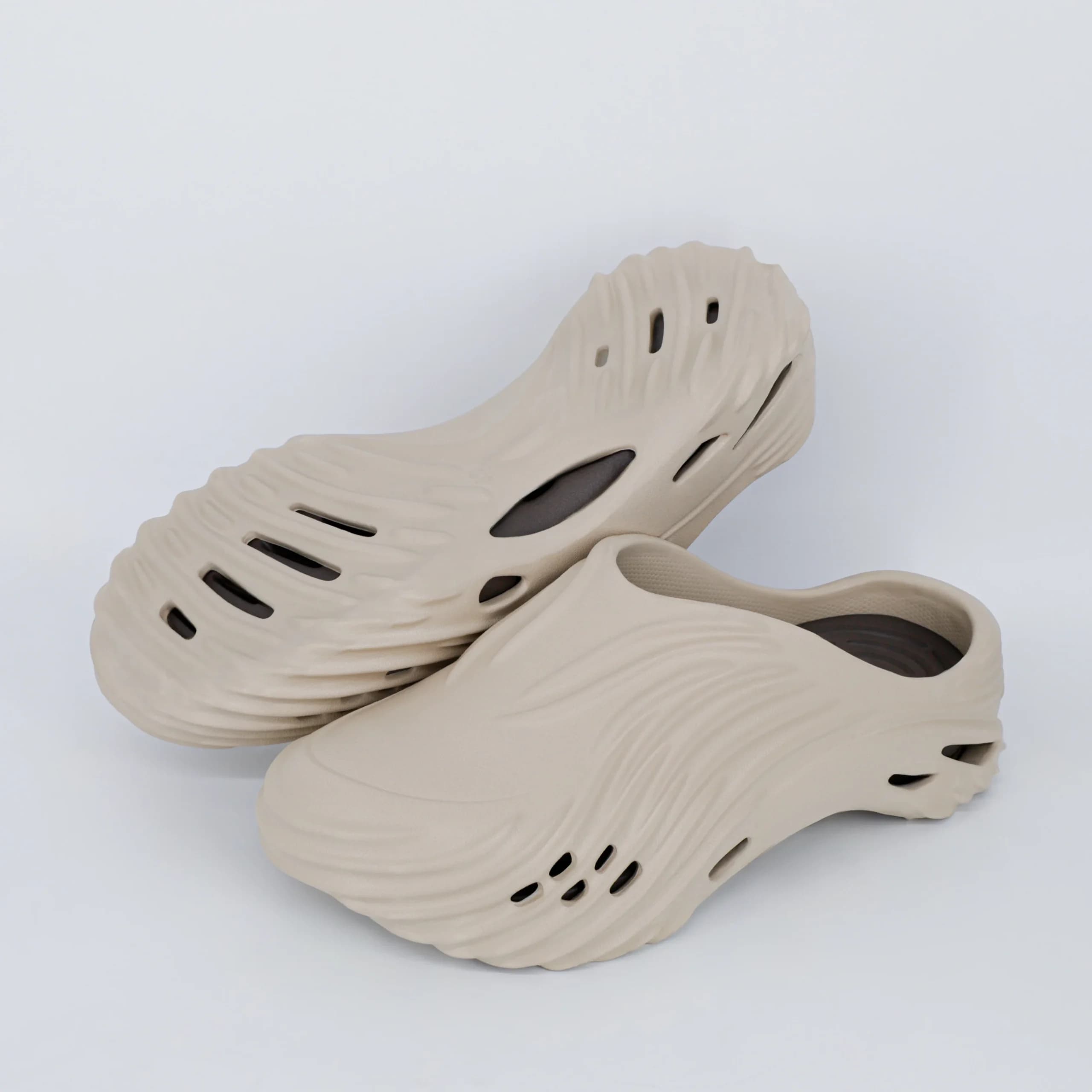 دمپایی جلوبسته مردانه طبی لژ دار slipper کرم قهوه ای کد 2743 — تصویر ۲