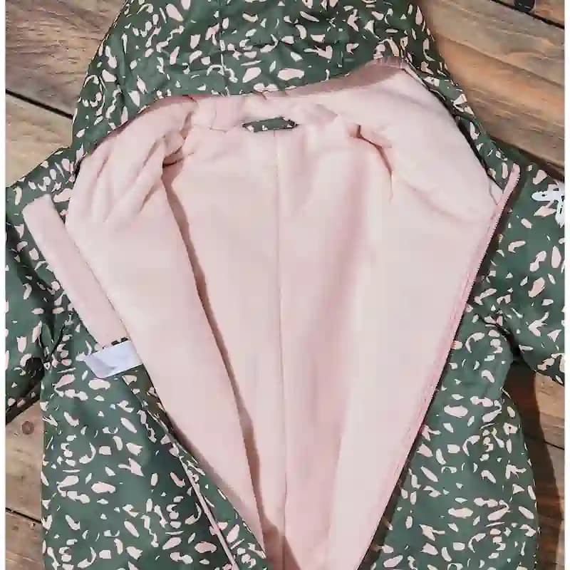 کاپشن سرهمی دولایه الیاف دار داخل پلار تو کرکی سبز و صورتی سایز 18 ماه تا 3 سال لوپیلو lupilu آلمان 427313 — تصویر ۳