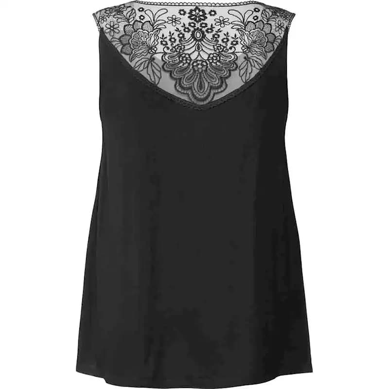 تاپ مجلسی پشت گیپور مشکی زنانه سایز XXL اسمارا ESMARA آلمان 416363 — تصویر ۲