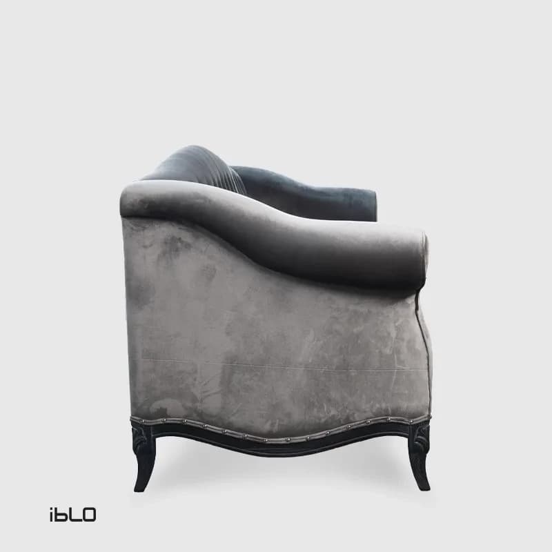 مبل نئوکلاسیک سه‌نفره لاپند (طوسی) — تصویر ۳