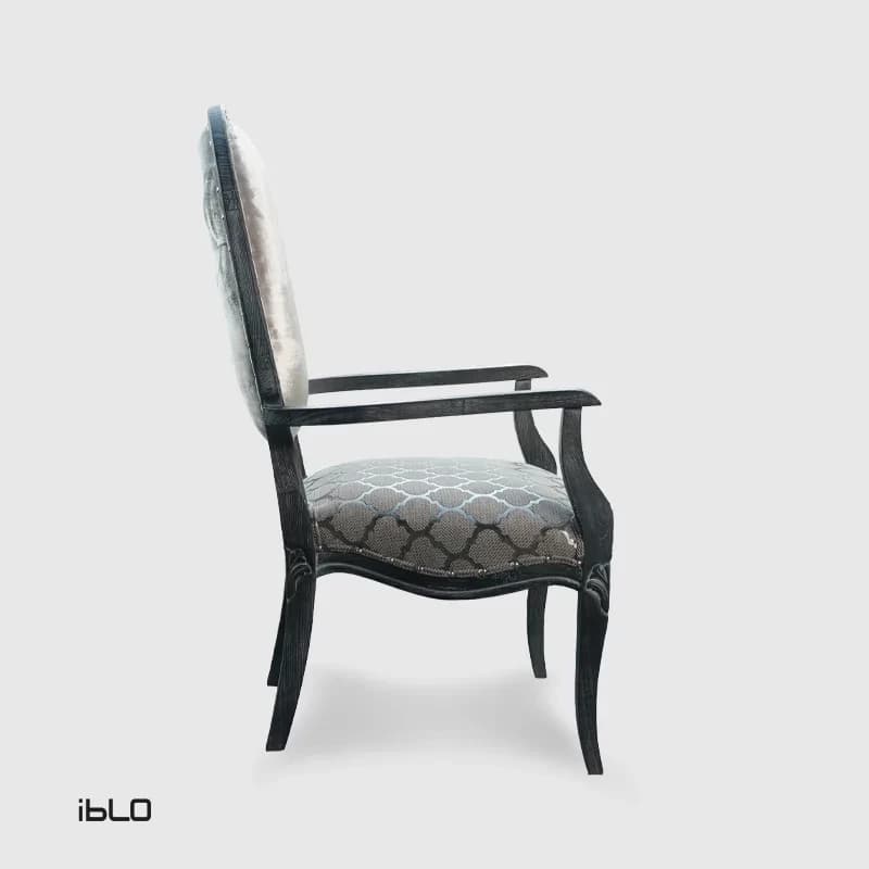 مبل نئوکلاسیک یک‌نفره لاپند (طوسی) — تصویر ۳
