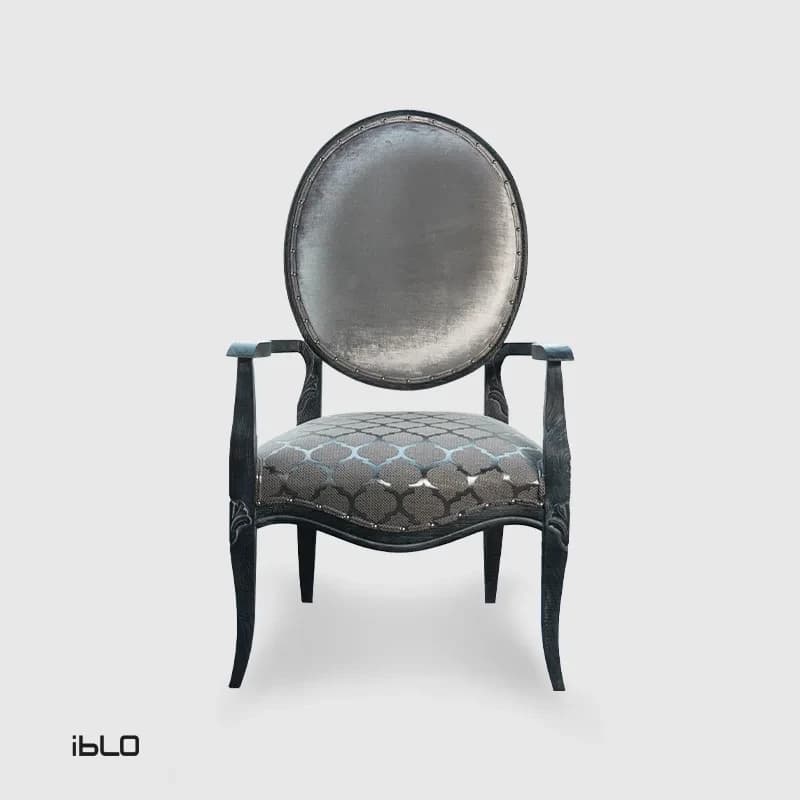 مبل نئوکلاسیک یک‌نفره لاپند (طوسی) — تصویر ۲
