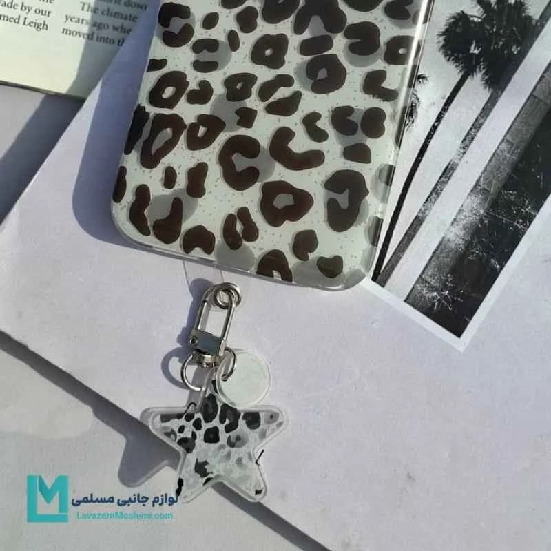 قاب گوشی فانتزی طرح پلنگی سفید با پلاک آویز کد C3019 | لوازم جانبی مسلمی — تصویر ۲