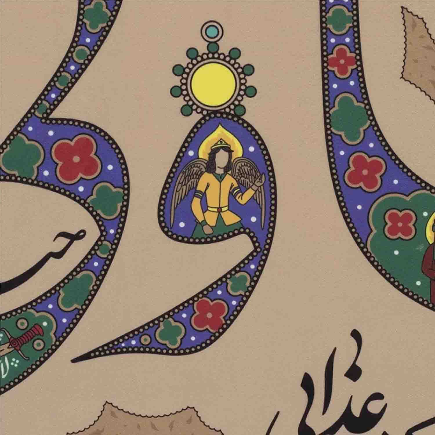 کتیبه مخمل فضائل امیرالمؤمنین-اشهد ان علیا ولی الله-بزرگ اندازه 140در400سانت-عید غدیر-ماهد کد 00201592 — تصویر ۴