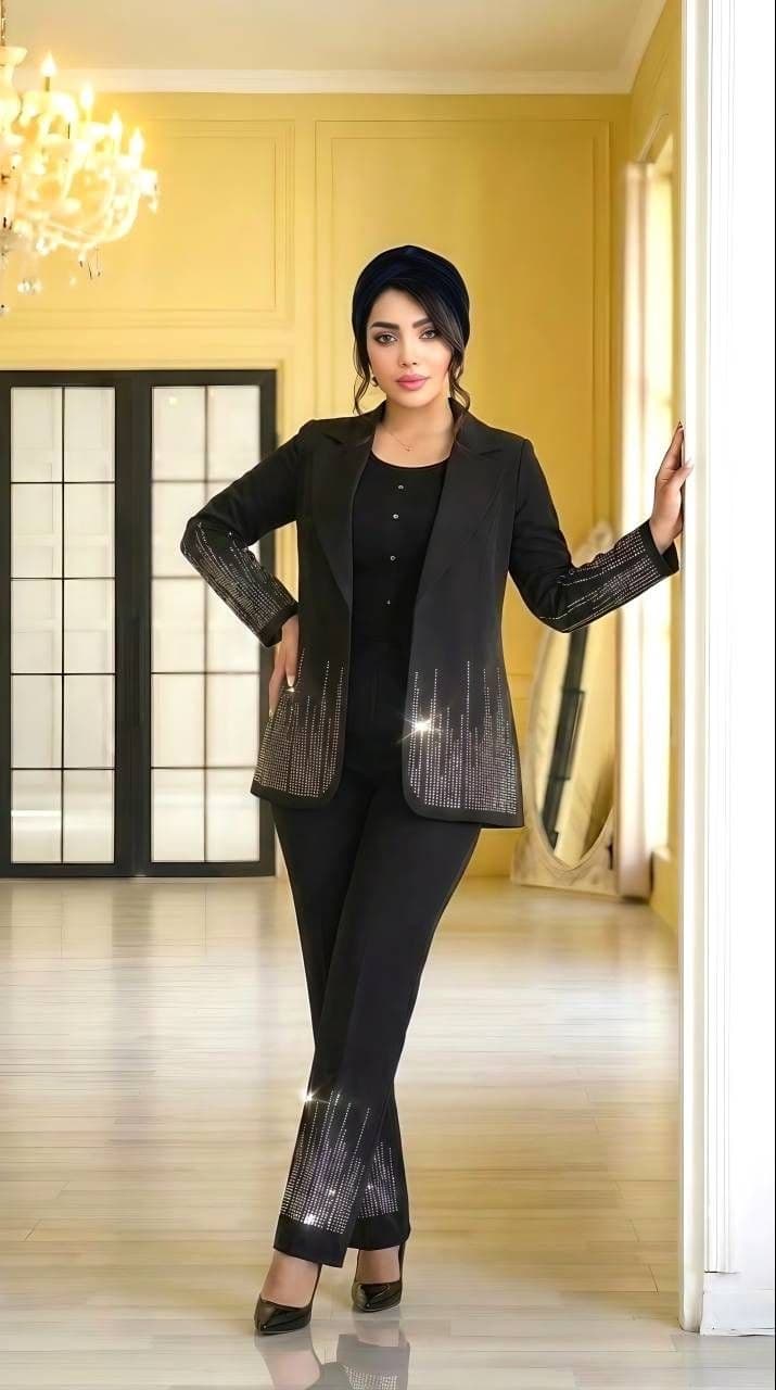 کت تک مجلسی نگین آبشاری زنانه مازراتی گرم بالا — تصویر ۴