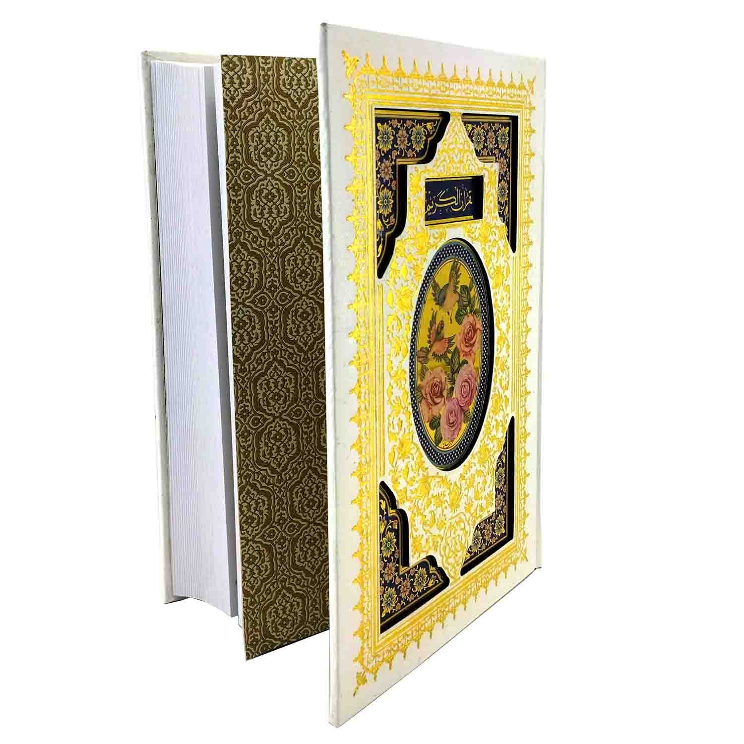 قرآن وزیری تحریر اشرفی گالینگور سفید عروس قابدار کشویی پلاکدار کد 120379 — تصویر ۵