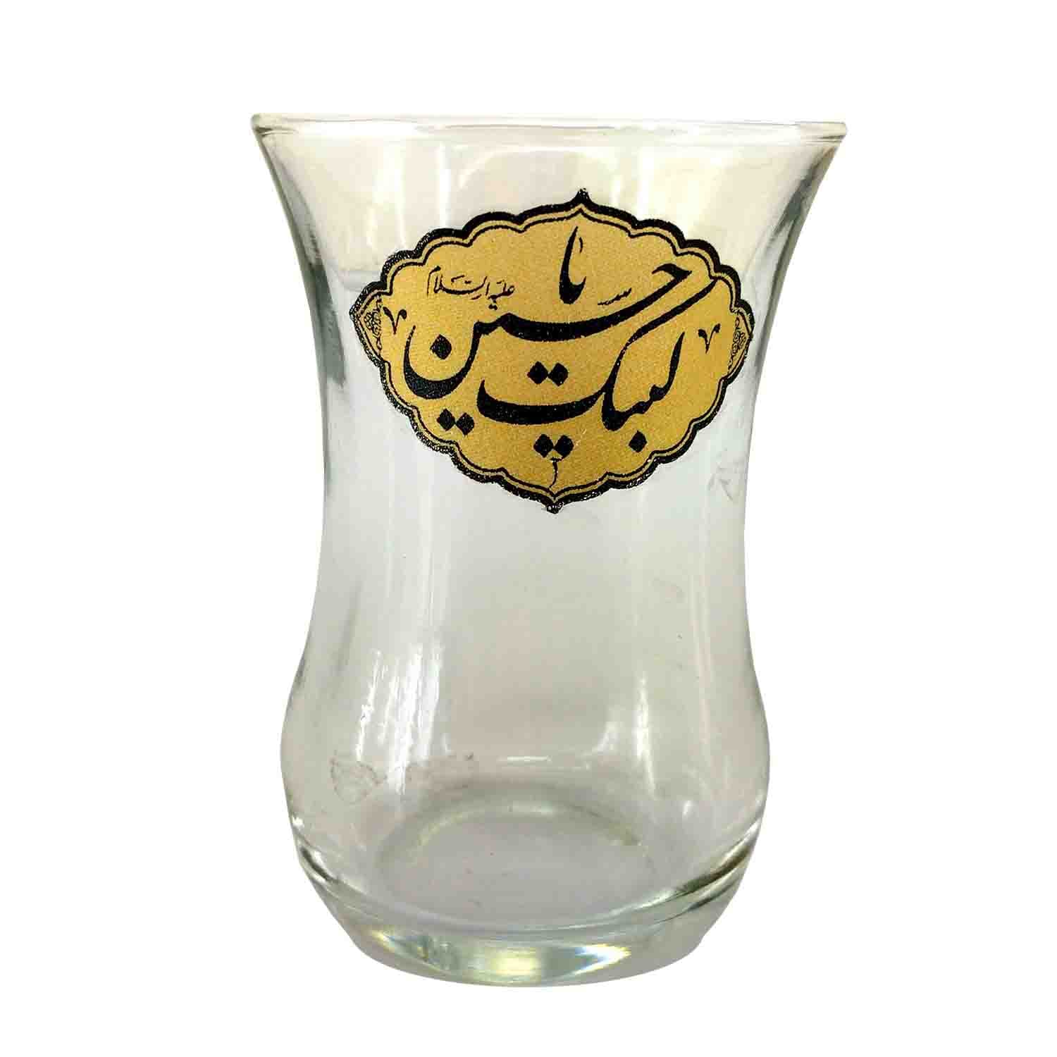 استکان کمرباریک لبیک یا حسین ع-6تایی کد 103222 — تصویر ۲