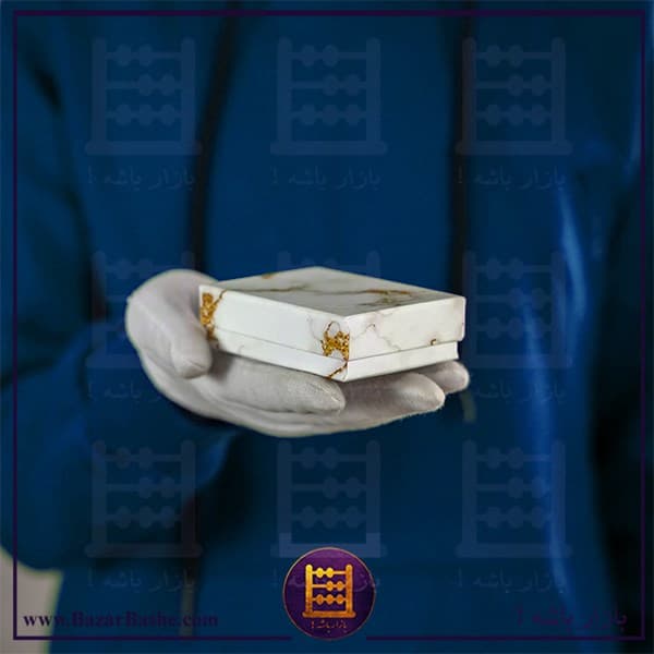 هاردباکس نیم ست طرح سنگ (3×7×9 سانتی‌متر) رنگ بندی سفید و مشکی