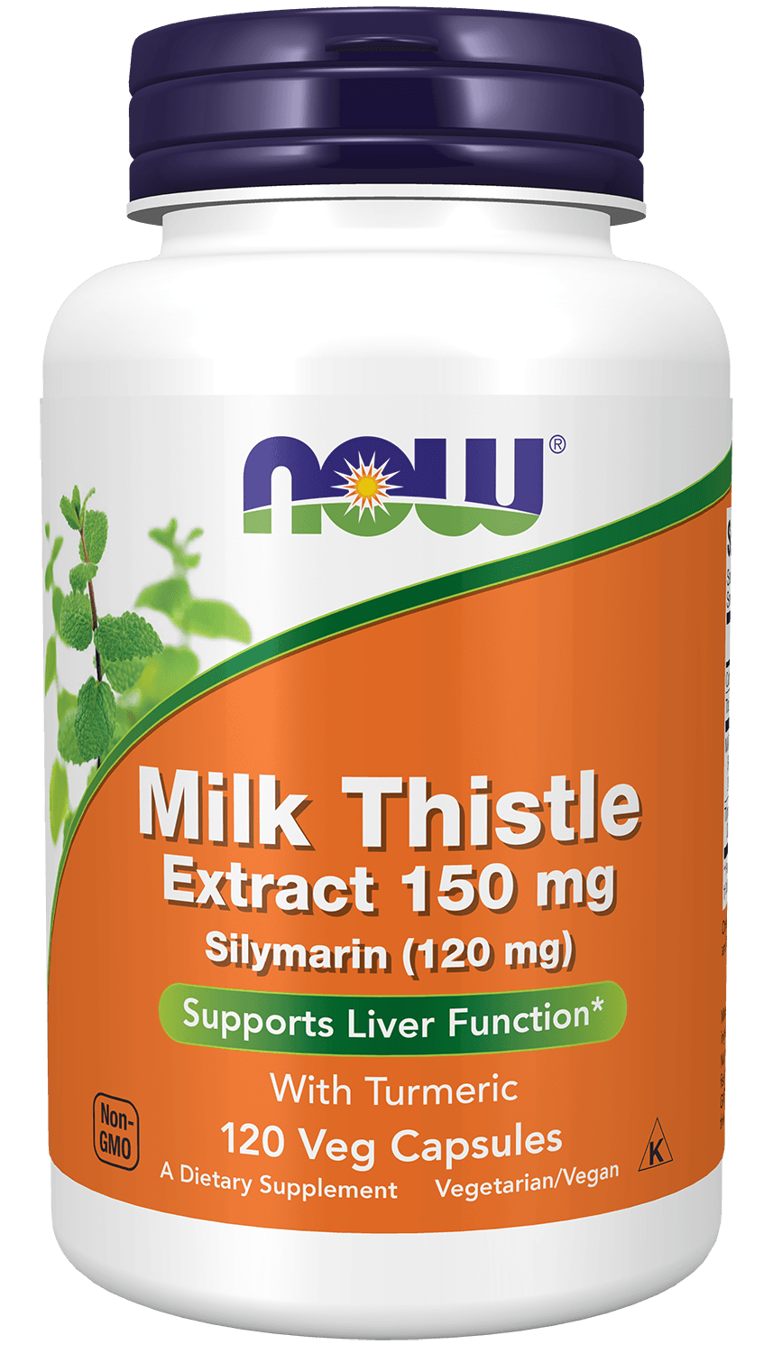 NOW Foods Milk Thistle Extract with Turmeric 150mg 120 Veg Capsules